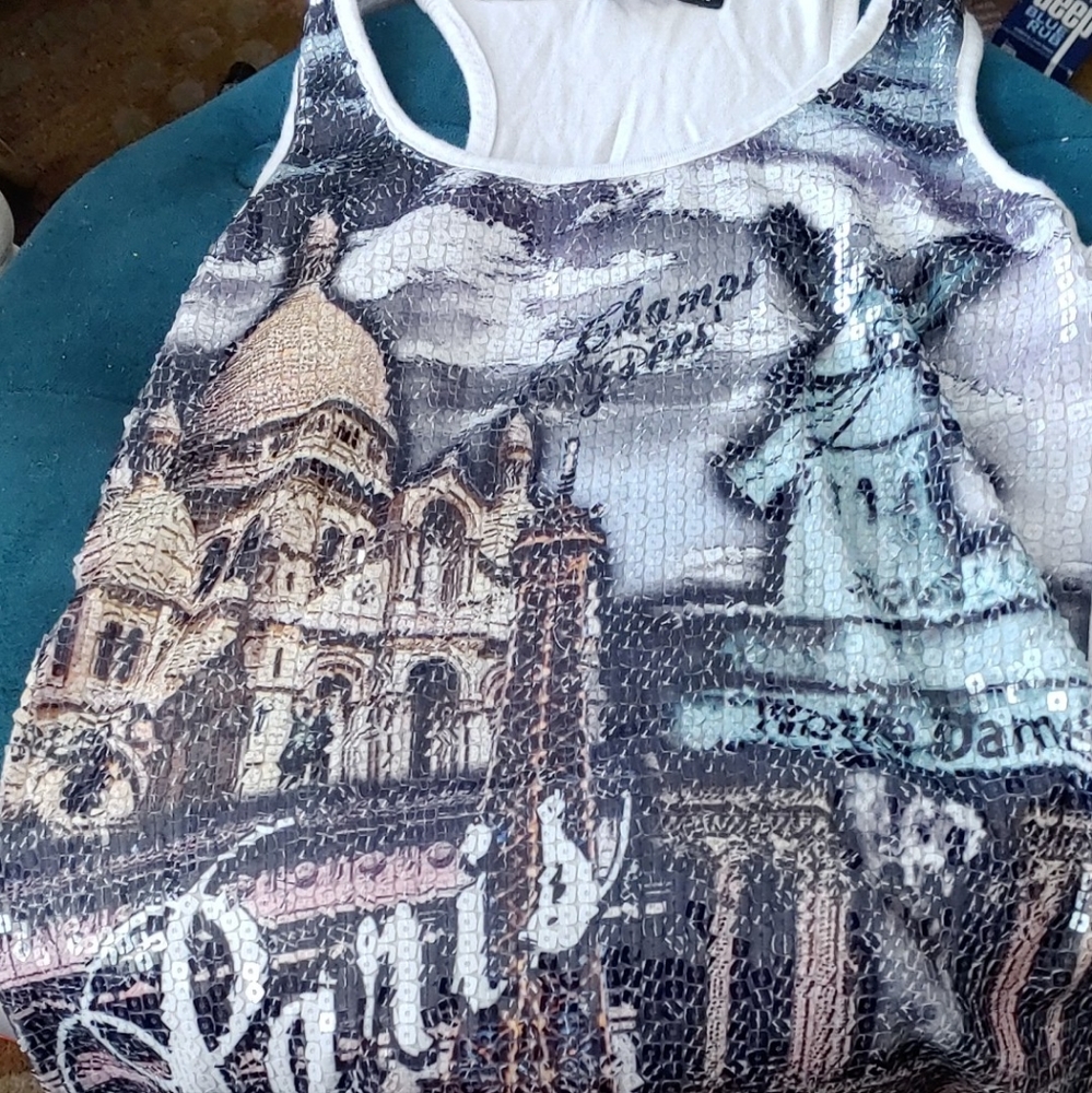 Sequined racer back tank